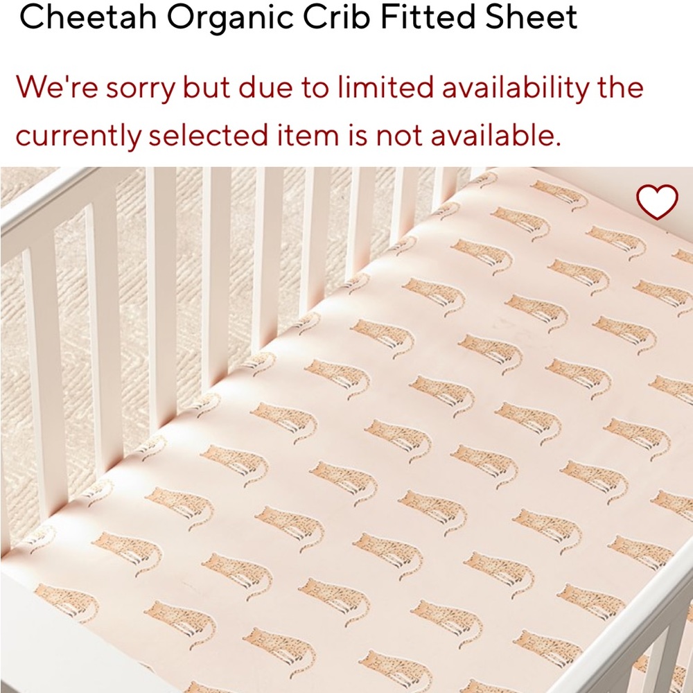 Pottery Barn Cheetah Crib Sheet